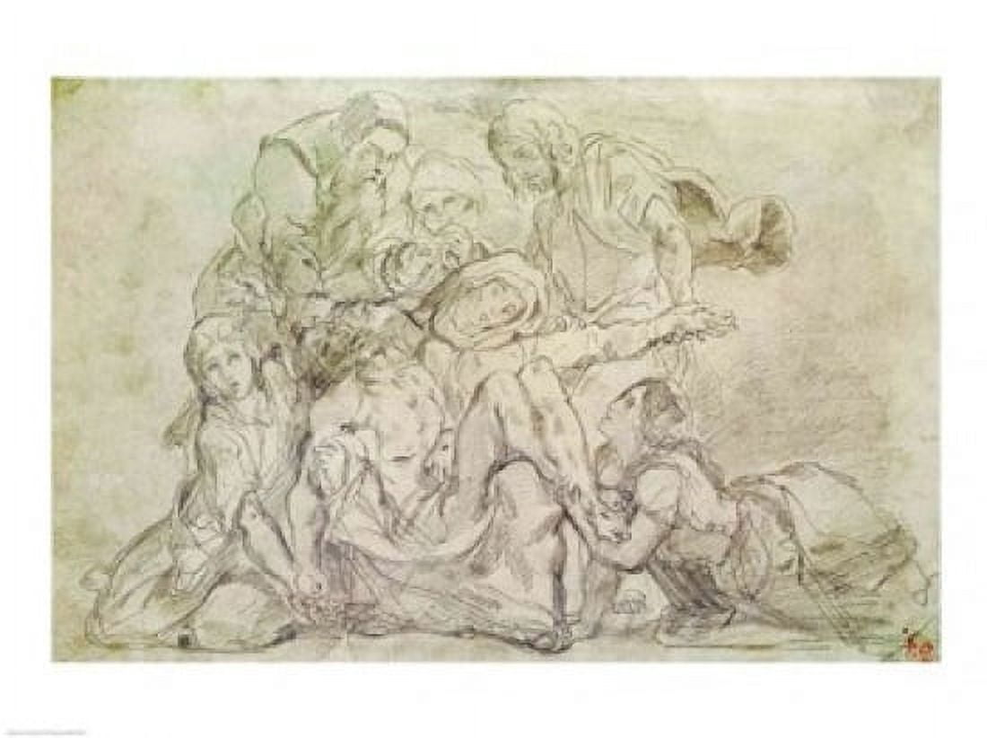 Pieta Canvas Art - Eugene Delacroix (24 x 18)