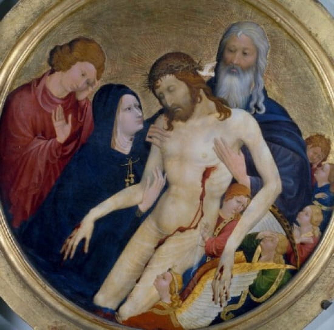 Pieta Tondo by Jean Malouel  Paris  Musee du Louvre Canvas Art - Jean Malouel (18 x 24)