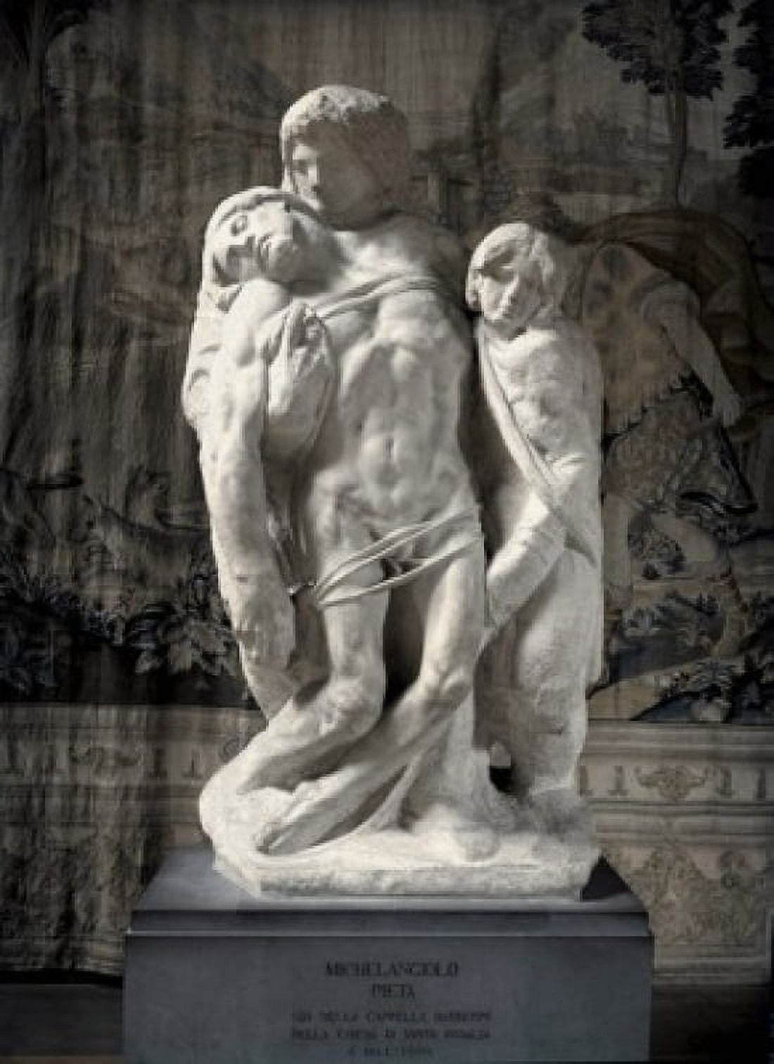 Pieta di Palestrina Michelangelo Buonarroti (1475-1564 Italian) Marble Galleria dell Accademia Florence Italy Canvas Art - Leonardo da Vinci (18 x 24)