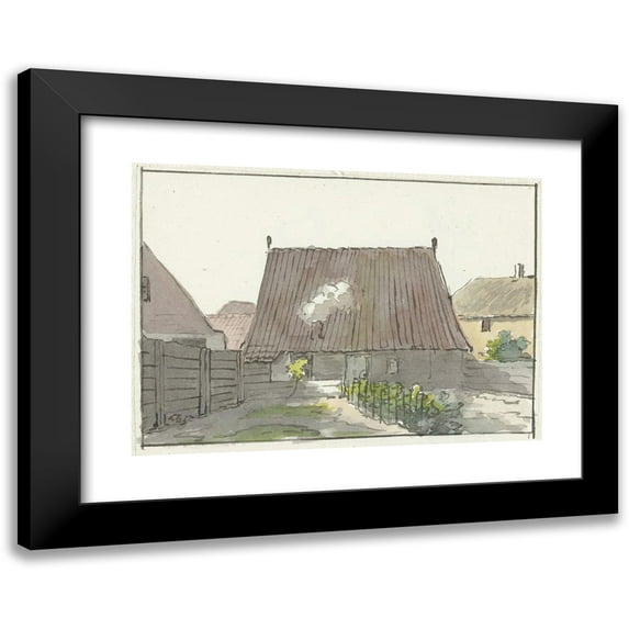 Pieter Bartholomeusz. Barbiers 24x18 Black Modern Framed Museum Art Print Titled - House with Back Garden (1782 - 1837)