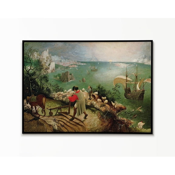Pieter Bruegel The Elder Landscape With The Fall Of Icarus Poster, Wall Art, Poster Print, Art Prints, Home Decor, Historical Landscape Wall Art, Modern Wall Decor, 8x12 UNFRAMED