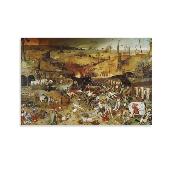 Pieter Bruegel The Elder The Triumph of Death Poster Canvas Wall Art Poster Decorative Bedroom Modern Home Print Picture Artworks Posters 16x24inch(40x60cm)