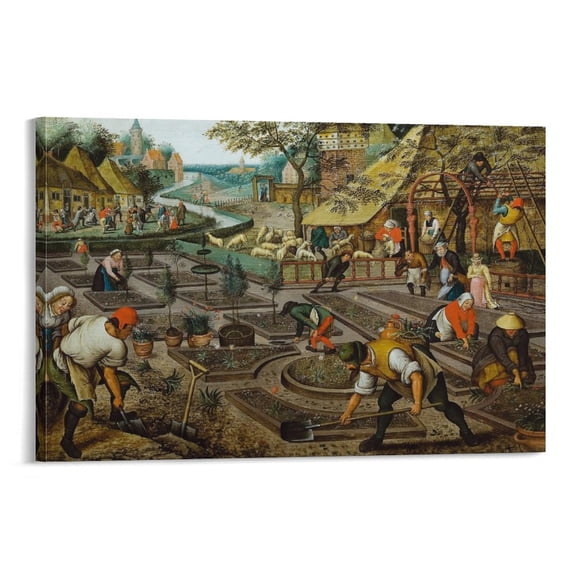 Pieter Bruegel Painting (II) The Four Seasons, Spring Art Prints Canvas Poster Canvas Wall Art Prints Poster Gifts Photo Picture Painting Posters Room Decor Home Decorative 24x36inch(60x90cm)