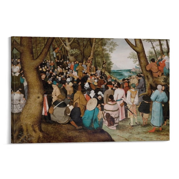 Pieter Bruegel Painting The Preaching of St John The Baptist Art Prints Canvas Poster Painting On Canvas Wall Art Poster Scroll Picture Print Living Room Walls Decor Home Posters 12x18inch(30x45cm)