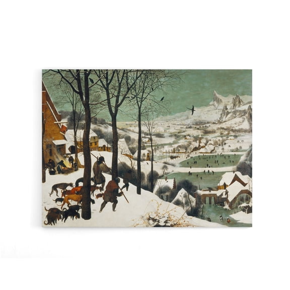 Pieter Bruegel The Elder Hunters In Snow Canvas Wall Art Print 18X24"