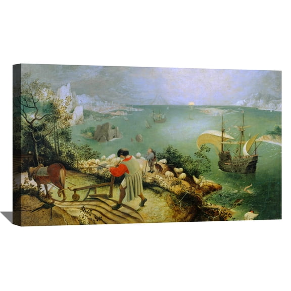 Pieter Bruegel The Elder Painting Landscape With The Fall Of Icarus By Pieter Brueghel Canvas Art Framed Wall Art