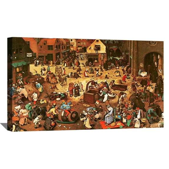 Pieter Bruegel The Elder Painting The Fight Between Carnival And Lent By Pieter Brueghel Canvas Art Framed Wall Art