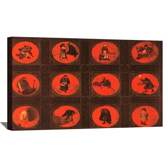 Pieter Bruegel The Elder Painting Twelve Proverbs By Pieter Brueghel Canvas Art Framed Wall Art