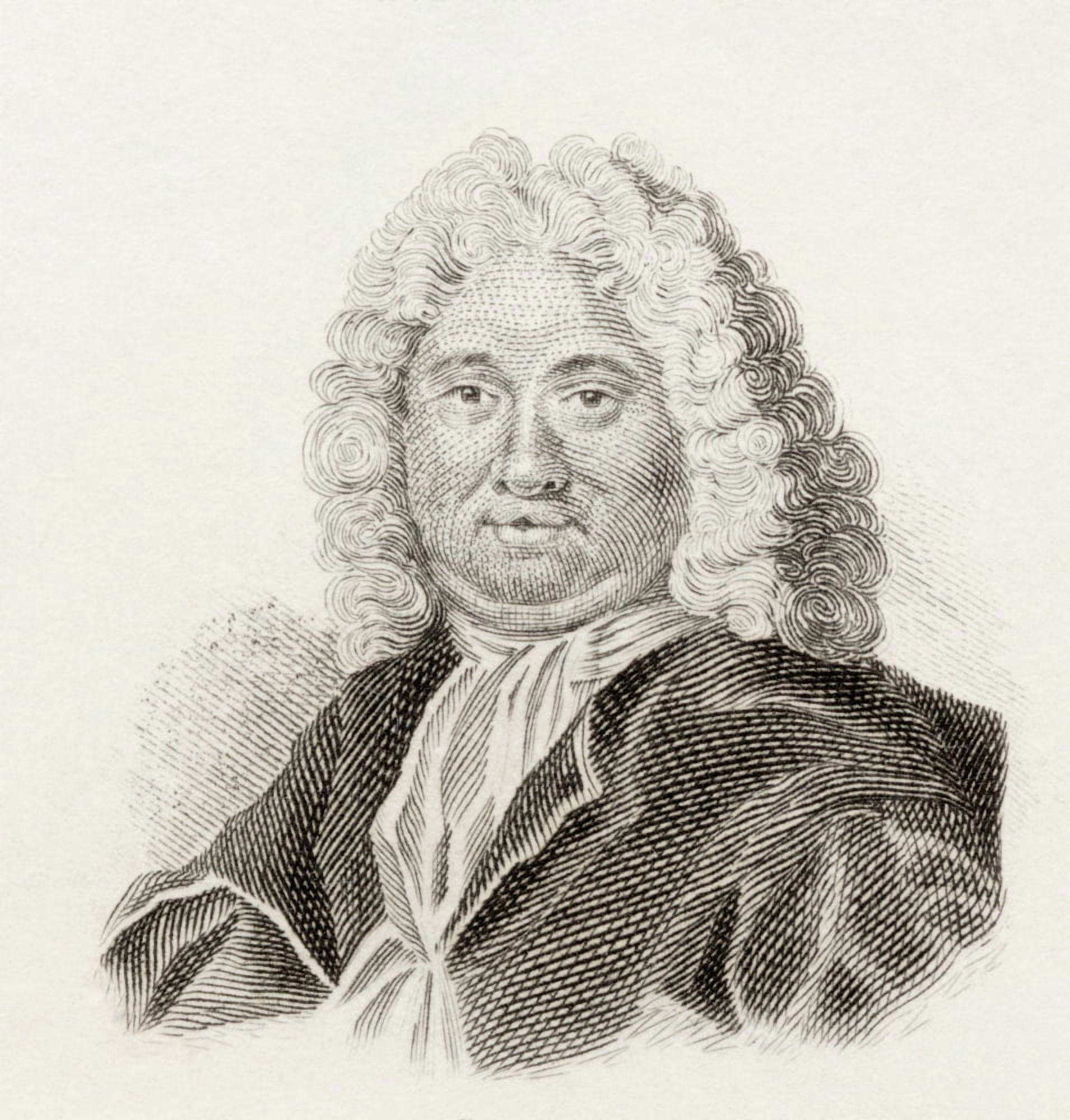 Pieter Burman The Elder 1668 To 1741 Dutch Classical Scholar From Crabbs Historical Dictionary Published 1825 Canvas Art - Ken Welsh Design Pics (14 x 15)