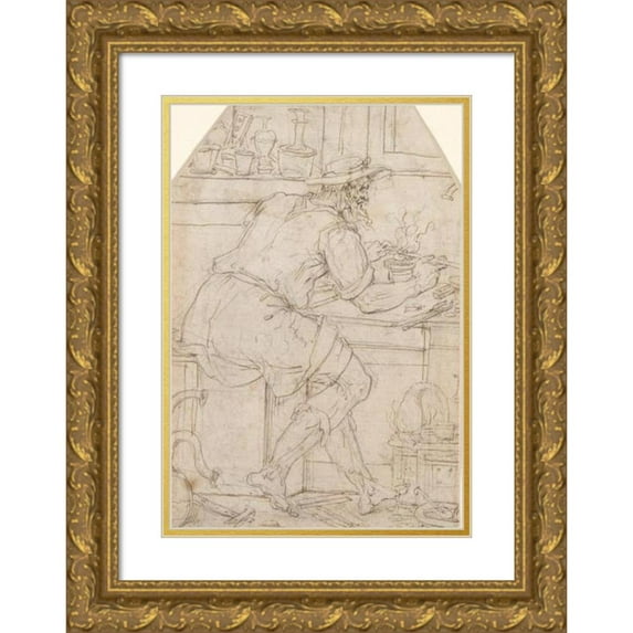 Pieter Coecke van Aelst 14x18 Gold Ornate Wood Frame and Double Matted Museum Art Print Titled - Artisan At Work
