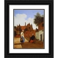 thumbnail image 1 of Pieter De Hooch 12x14 Black Ornate Wood Framed Double Matted Museum Art Print Titled: Courtyard in Delft at Evening- a Woman Spinning, 1 of 5