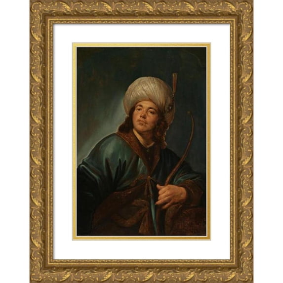 Pieter Fransz. de Grebber 11x14 Gold Ornate Wood Frame and Double Matted Museum Art Print Titled - An Oriental (1640 - 1671)