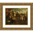 thumbnail image 1 of Pieter Huys 24x19 Gold Ornate Framed and Double Matted Museum Art Print Titled - The Temptation of St. Anthony, 1 of 4