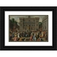 thumbnail image 1 of Pieter Isaacsz. 24x17 Black Ornate Framed Double Matted Museum Art Print Titled: The Women of Rome Gathering at the Capitol (C. 1600 - C. 1602), 1 of 5