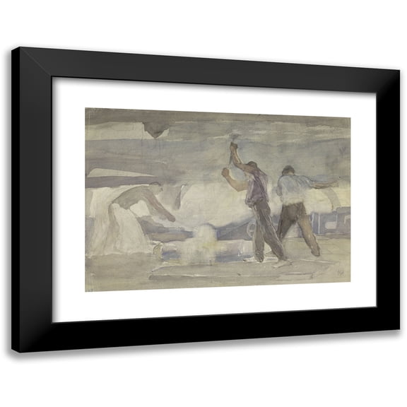 Pieter Josselin de Jong 24x18 Black Modern Framed Museum Art Print Titled - Forge (1871 - 1906)
