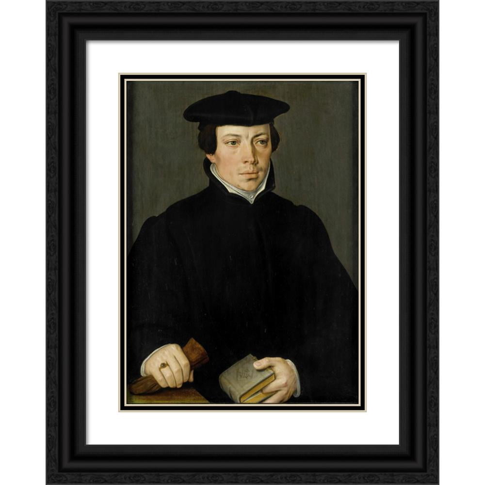 Pieter Pourbus 11x14 Black Ornate Wood Framed Double Matted Museum