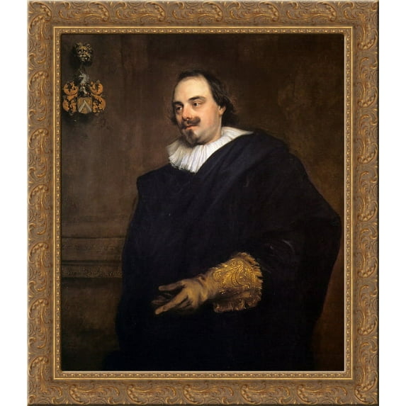 Pieter Stevens 24x20 Gold Ornate Wood Framed Canvas Art by Anthony van Dyck