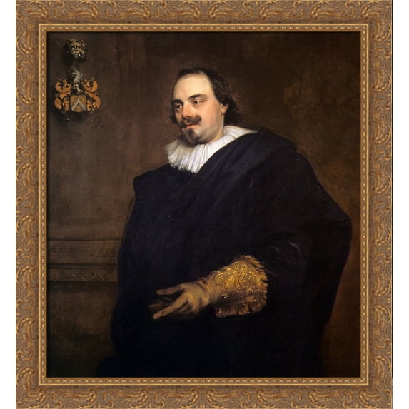 Pieter Stevens 28x32 Large Gold Ornate Wood Framed Canvas Art by Anthony van Dyck