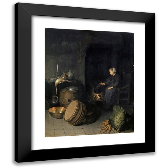 Pieter Van Den Bosch 12x14 Black Modern Framed Museum Art Print Titled - The Young Cook