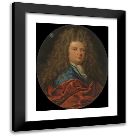 Pieter Van Der Werff 12x14 Black Modern Framed Museum Art Print Titled - Portrait of a Man, Presumably Theodorus Rijswijk, Alderman in Amsterdam (C. 1700 - C. 1722)