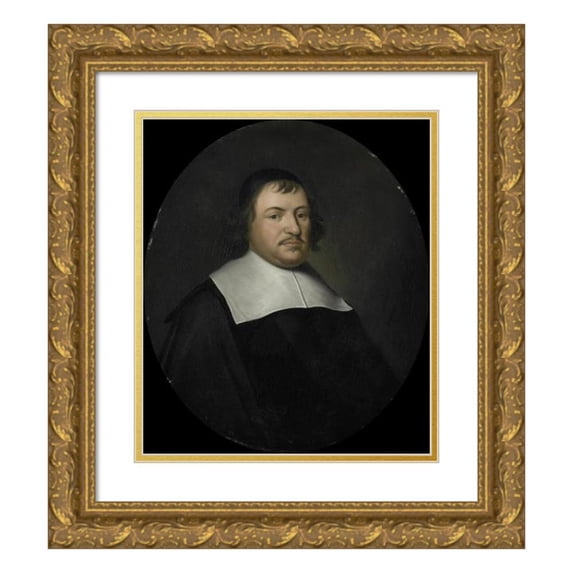 Pieter Van Der Werff 12x14 Gold Ornate Wood Frame and Double Matted Museum Art Print Titled - Portrait of Cornelis Van Den Bergh, Director of the Rotterdam Chamber of the Dutch East India Co