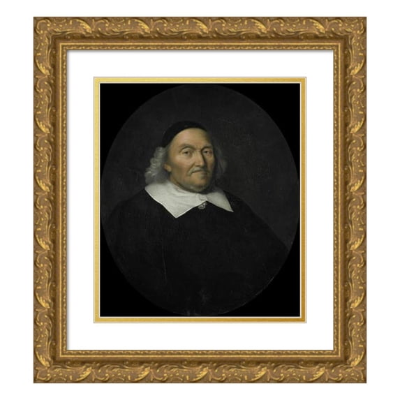 Pieter Van Der Werff 15x17 Gold Ornate Wood Frame and Double Matted Museum Art Print Titled - Portrait of Hendrik Nobel, Director of the Rotterdam Chamber of the Dutch East India Company, El