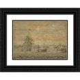 thumbnail image 1 of Pieter Vogelaer 14x11 Black Ornate Wood Framed Double Matted Museum Art Print Titled: The Dutch Herring Fleet (1670 - 1700), 1 of 5
