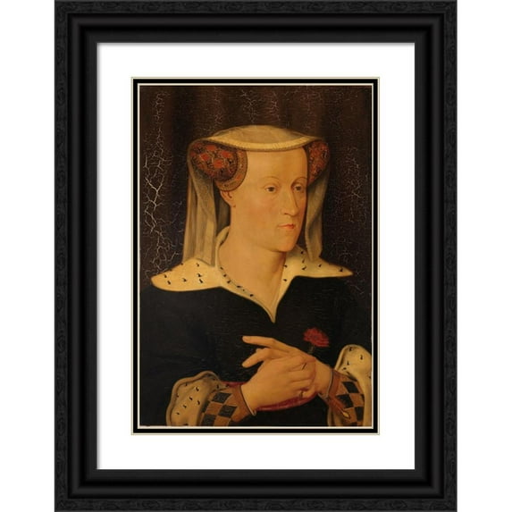 Pieter Willem Sebes 14x18 Black Ornate Wood Framed Double Matted Museum Art Print Titled - Jacoba of Bavaria (1401-1436), Countess of Holland and Zeeland (C. 1435)