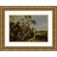 thumbnail image 1 of Pieter de Molijn 24x17 Gold Ornate Framed and Double Matted Museum Art Print Titled - Soldiers Preparing an Ambush, 1 of 4