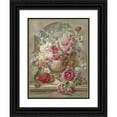 thumbnail image 1 of Pieter van Loo 12x14 Black Ornate Wood Framed Double Matted Museum Art Print Titled: Vase with Flowers (1745 - 1784), 1 of 5