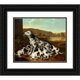 thumbnail image 1 of Pieter van der Hulst 23x20 Black Ornate Framed Double Matted Museum Art Print Titled: Dalmatian Dog with Puppies (After 1700), 1 of 5