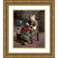 thumbnail image 1 of Pieters, Evert 12x14 Gold Ornate Wood Framed with Double Matting Museum Art Print Titled - The Dolls Supper, 1 of 4