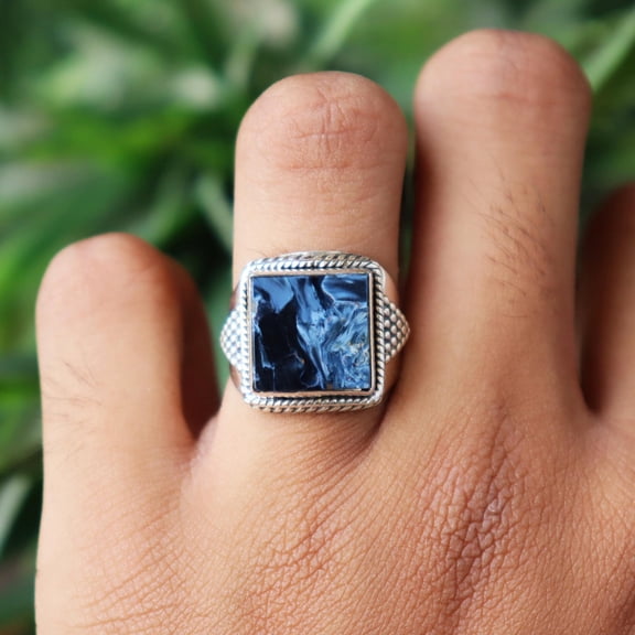 Pietersite Gemstone Ring, 925 Sterling Silver Ring, Men's Ring, Pure Silver Ring, Charm Ring, Natural Gemstone Ring, Silver Band Men's Ring
