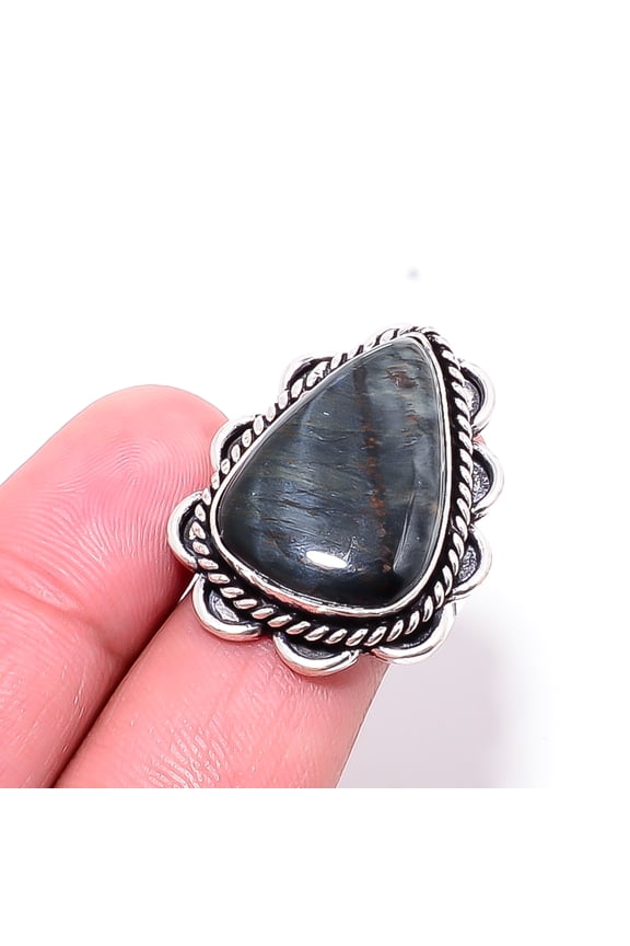 Pietersite - Namibea Gemstone 925 Sterling Silver Handmade Ring S.8 R26
