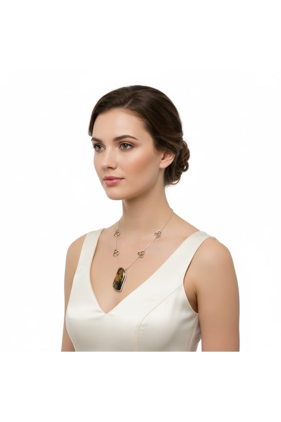 Pietersite - Namibia & Smoky Quartz 925 Sterling Silver Necklace Jewelry N-1004 SDN1581