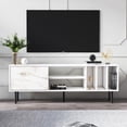thumbnail image 1 of Pietra 63 Inches TV Stand | Entertainment Center for TVs up to 75 Inches| White and Marble Pattern Finish, 1 of 8