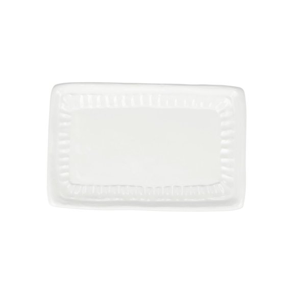 Pietra Serena Rectangular Tray - Hand-Pressed Stoneware Serving Tray