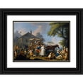 thumbnail image 1 of Pietro Fabris 14x11 Black Ornate Wood Framed Double Matted Museum Art Print Titled: Villagers Preparing to Depart for the Festival of the Madonna Dell’Arco (1773), 1 of 5