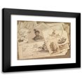 thumbnail image 1 of Pietro Jacopo Palmieri 14x11 Black Modern Framed Museum Art Print Titled - Trompe-L’Oeil Exercise; Prints on a Table Top (1766), 1 of 5