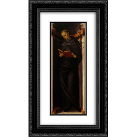 Pietro Perugino 2x Matted 14x24 Black Ornate Framed Art Print 'Polyptych Annunziata (St. Philip Benizi)'