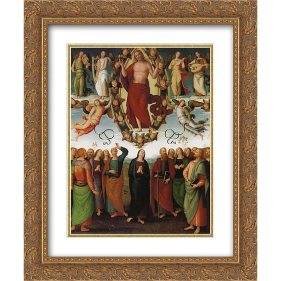 Pietro Perugino 2x Matted 20x24 Gold Ornate Framed Art Print 'The Ascension of Christ'