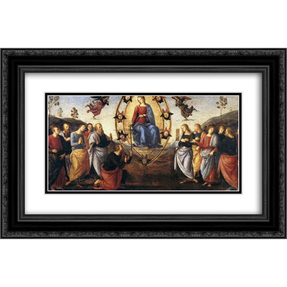 Pietro Perugino 2x Matted 24x16 Black Ornate Framed Art Print 'Pala di Fano (Assumption)'