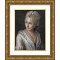 thumbnail image 1 of Pietro Rotari 15x18 Gold Ornate Wood Frame and Double Matted Museum Art Print Titled - An Elegant Young Lady with a Lace Cap (1750-1756), 1 of 4