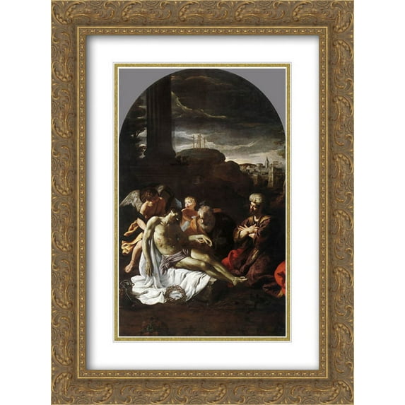 Pietro da Cortona 2x Matted 18x24 Gold Ornate Framed Art Print 'Pieta'