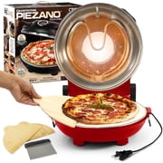 Piezano Pizza Oven & Grill Indoor Pizza Maker Machine Pizza Cooker 12 for Kitchen Countertop Electric Up To 800 F Red