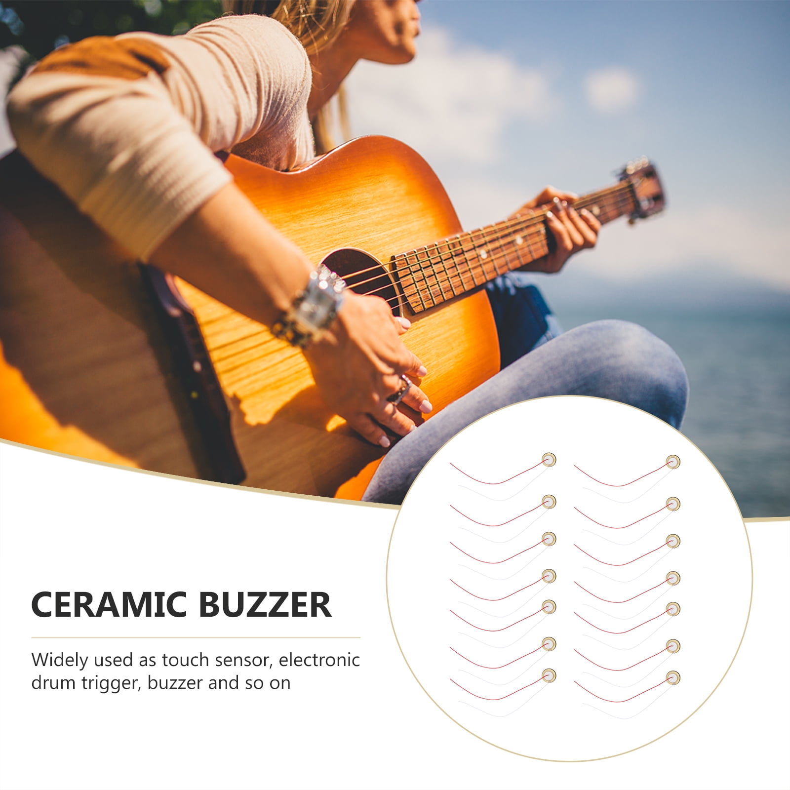 Piezo Disc 18pcs Piezo Discs Acoustic Pickup Transducer Trigger Buzzer