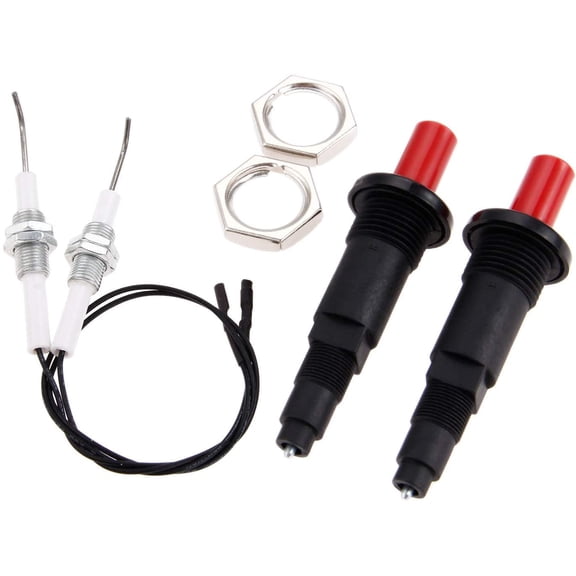 Piezo Igniter with Spark Ignition, Propane Push Button Threaded Electrode Grill Igniter, Fit for Gas Fireplace, Oven, Heater, Kitchen lgniter (Pack of 2)