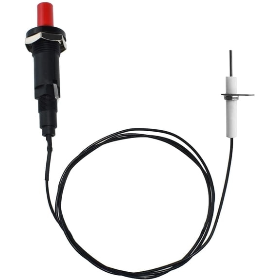 Piezo Spark Ignition, Propane Push Button Igniter Kit with Threaded Ceramic Electrode lgniter Fit for Gas Fireplace, Oven, Heater, Kitchen (1 Pack)