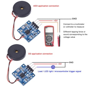 Piezoelectric Vibration Sensor, Analog/Digital Output For Interactive Projects