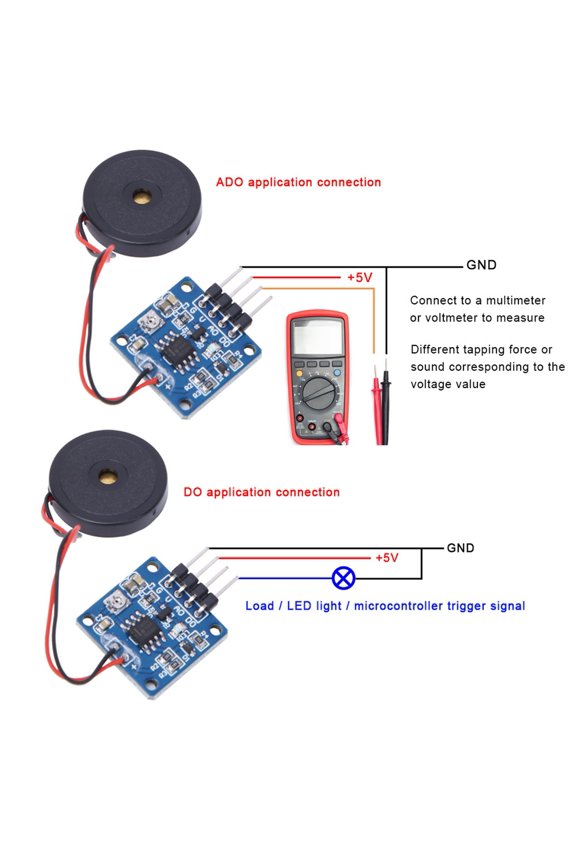 Piezoelectric Vibration Sensor, Analog/Digital Output For Interactive Projects